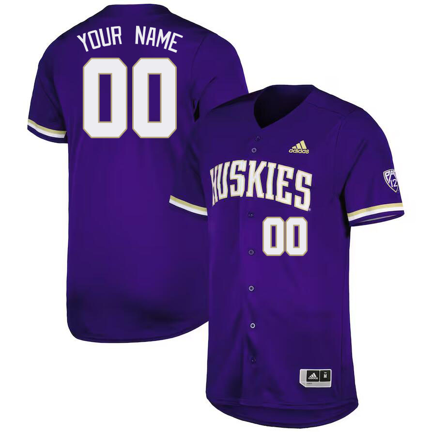 Custom Washington Huskies Name And Number College Baseball Jerseys Stitched-Purple